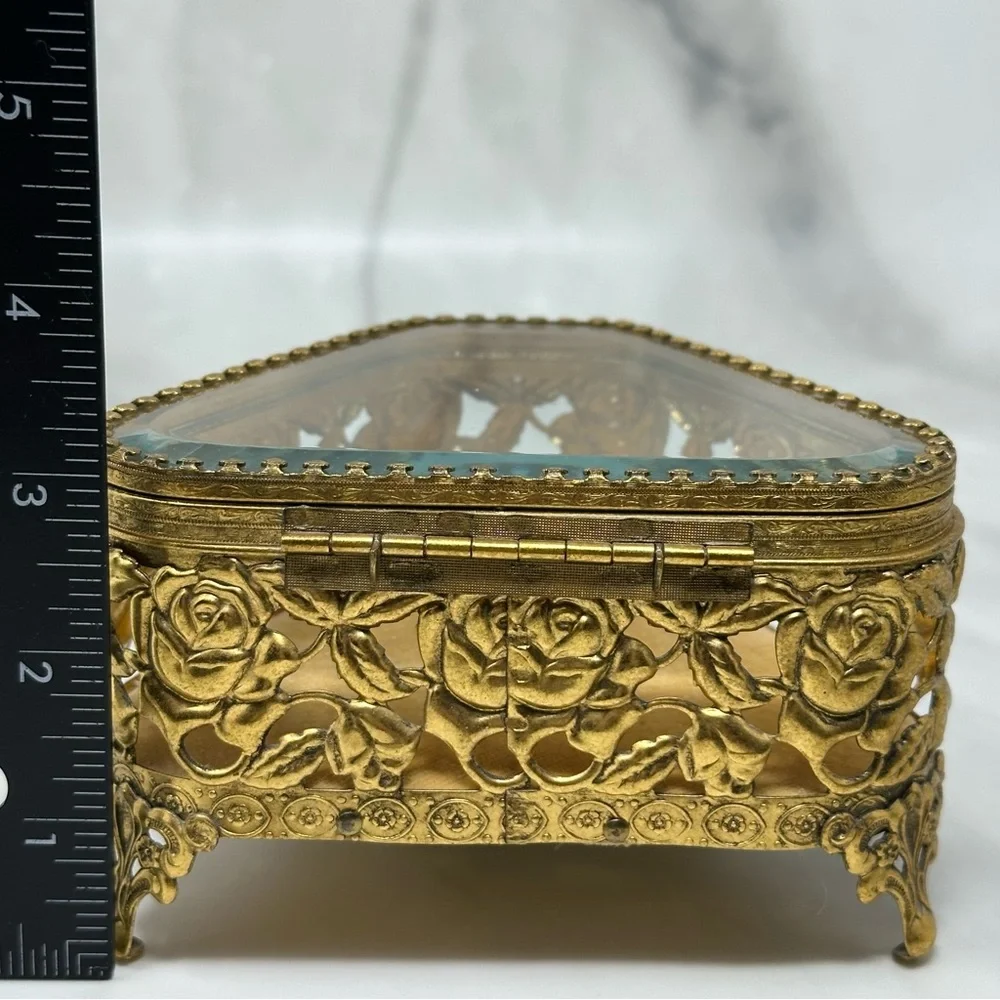 Vintage Ormolu Jewelry Casket Box